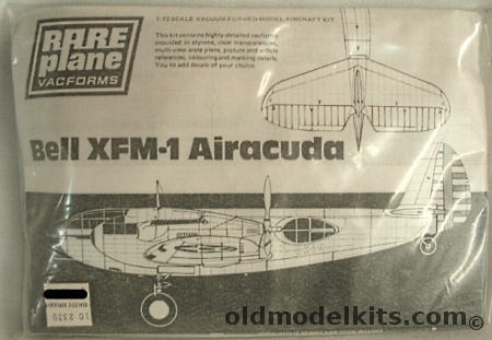 Rareplane 1/72 Bell XFM-1 Airacuda plastic model kit